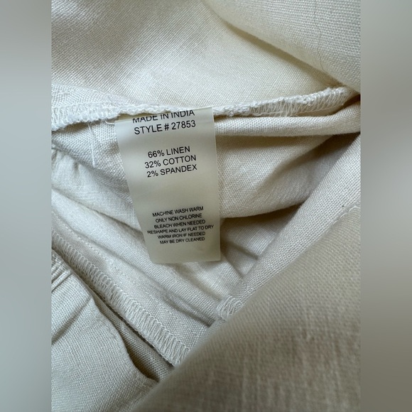 Soft Surroundings Pull On Linen Blend Elastic Waist Pants Womens Size Medium - Picture 4 of 8